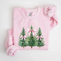 Coquette Pink Bow Christmas Tree Shirt, Christmas Tree Bow Sweatshirt, Coquette Pink Christmas Sweater, Coquette Farm...