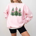 Coquette Pink Bow Christmas Tree Sweatshirt, Christmas Tree Bow Sweatshirt, Coquette Pink Christmas Sweater, Coquette...