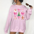 Coquette Pink Christmas- DTF Print Unisex Sweatshirt, Christmas Theme, Crewneck Womenswear Crewneck Womenswear T-Shirts,...