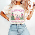 Coquette Pink Christmas Shirt, Saint Nicks Christmas Tree Farm Sweatshirt, Pink Bow Christmas, Trendy Santa Cotton Fabric...