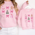Coquette Pink Christmas Sweatshirt, Pink Bow Christmas Sweater, Trendy Santa Shirt, Xmas Christmas Sweatshirt, Vintage...