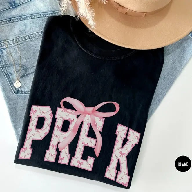 Coquette Pre-K Shirt, Preschool Teacher Tshirt, Kids First Day of School Tee, Gift for New Teacher, Back to School, Pink...