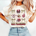 Coquette San Francisco Football Bow Shirt, San Francisco Football T-Shirt, Coquette Gift For Christmas, Football Fan,...