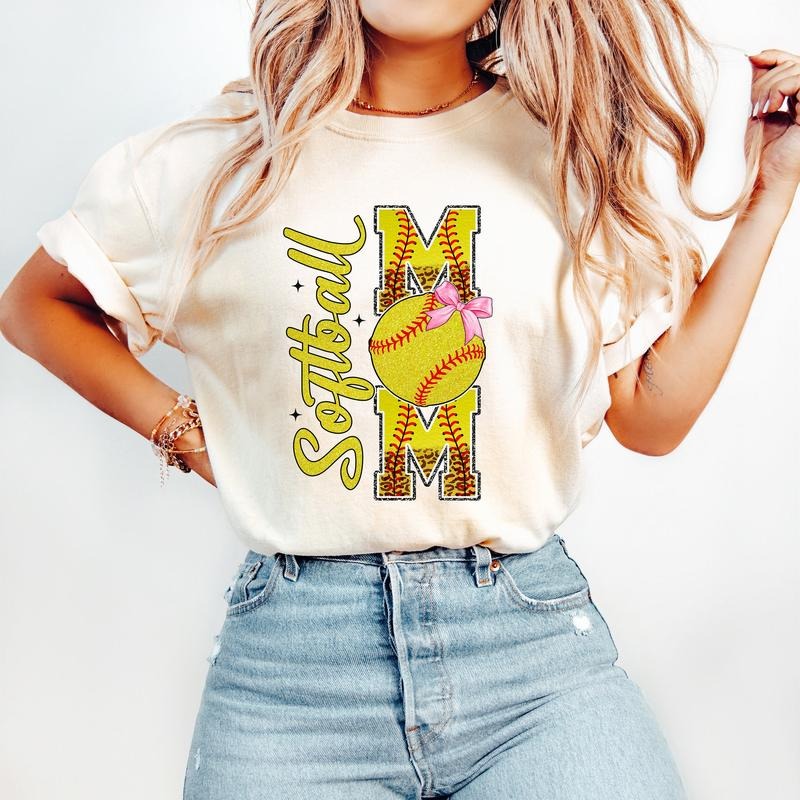 Coquette Softball Mom T-Shirt, Softball T-Shirt, Sports T-Shirt, Softball Mama T-Shirt Hoodie, Sweatshirt | GrindPrints.com