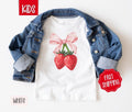 Coquette Strawberry Kids Shirt - Berry Bow Children's Tshirt - Cute Youth Tee Gildan Hoodie, Sweatshirt | GrindPrints.com