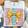 Coquette Teacher Shirt, Back to School T-shirt, Teacher Appreciation Gift, First Day of School, Bright Doodle Dots, Retro...