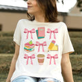 Coquette Tee Teacher Tshirt Books and Bows T-Shirts Teacher School Top Womens Teacher Tshirts Coffee and Pink Bows Tees...