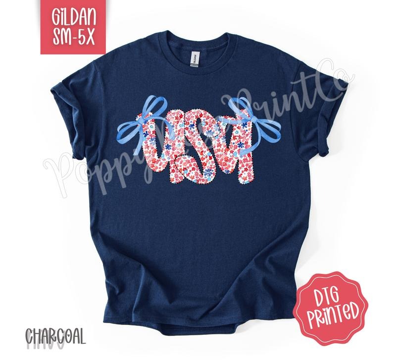 Coquette USA Gildan Tshirt, Cute American Tee, Girly Fourth Of July Shirt Hoodie, Sweatshirt | GrindPrints.com