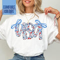 Coquette USA Shirt, 4th of July Shirt Women, Stars Stripes USA Flag Shirts, Floral Patriotic Shirt, Red White Blue...