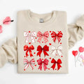 Coquette Valentine Bow Sweatshirt, Retro Valentine Shirt, Valentines day Bow Shirt, Coquette Bow Shirt, Girly Valentine...