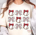 Coquette baseball T-Shirt, game day T-Shirt, baseball bow T-Shirt, baseball mama Shirt, checkered baseball T-Shirt...