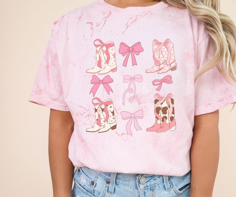 Coquette bow and boots Comfort colors Tee shirt Hoodie, Sweatshirt | GrindPrints.com