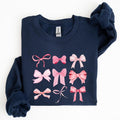 Coquette, Pink Bows, Trend, Girly, Soft Girl Era Sweatshirt, Women's Crew Neck, Crewneck T-Shirts, Hoodie | GrindPrints.com