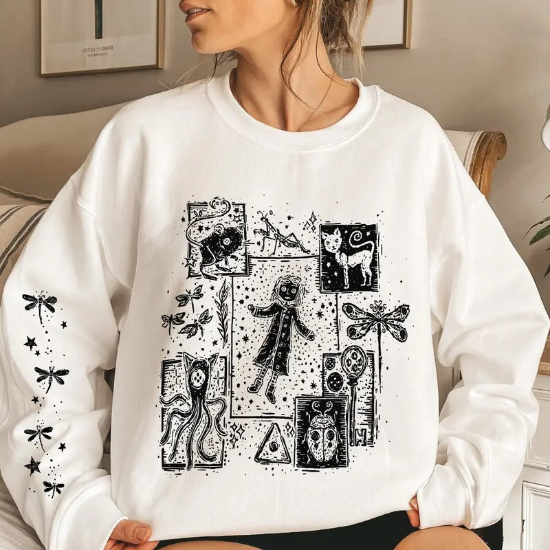 Cor.ralinee Sweatshirt, Button Eyes shirt, Dreaming of Coralinee, Cora.line famous horror movie Sweater, Halloween Horror...