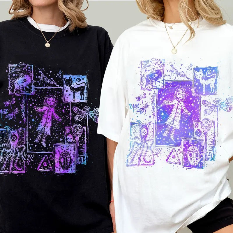 Cor.ralinee Tunnel color Version Shirt, Horror Cor.ralinee movies, Horror Character Shirt, Halloween Crewneck Sweatshirt...