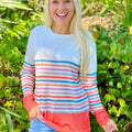 Coral Striped Pullover T-Shirts, Hoodie, Sweatshirt | GrindPrints.com