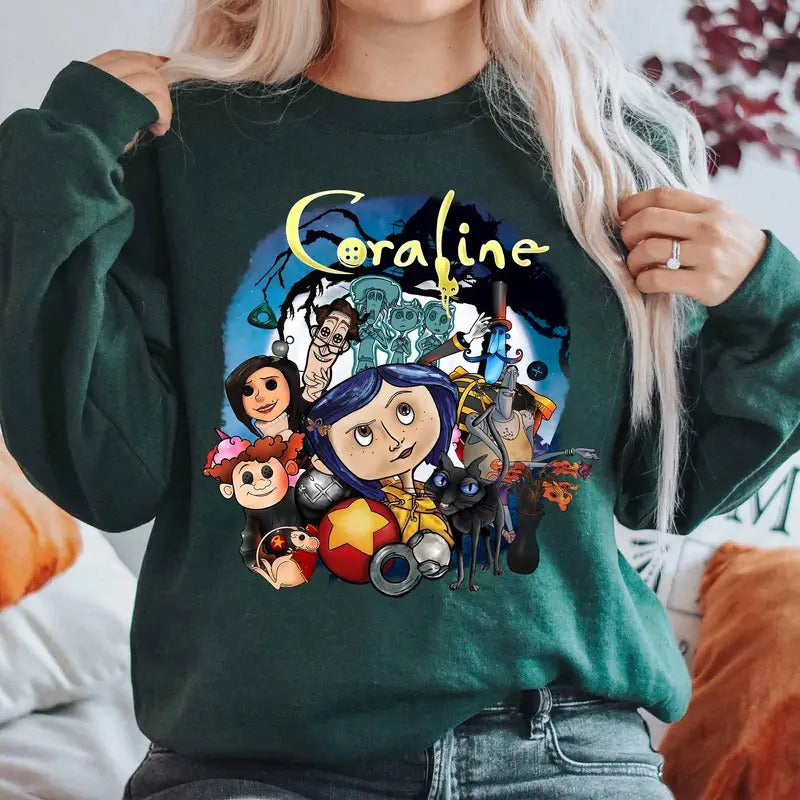 Coraline  Movie Vintage Shirt, Coraline Merch, Christmas animate, Coraline Christmas Tshirt, Dreaming of Coraline...