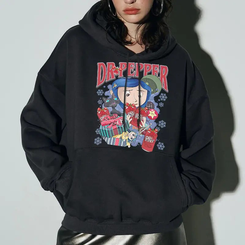 Coraline Christmas Sweatshirt, Dr Pepper Coraline Christmas Hoodie, Dr Christmas, Gift Christmas T-Shirts | GrindPrints.com