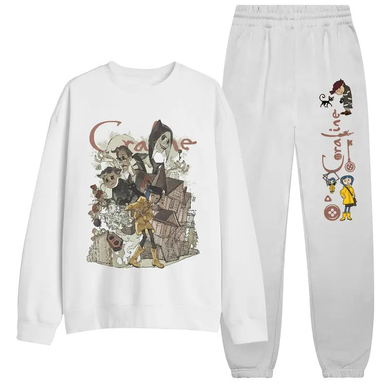 Coraline Movie Hoodie, Funny Shirt 2024, Coraline Movie Vintage Retro Horror Sweatpant, Coraline Sweatshirt | GrindPrints.com