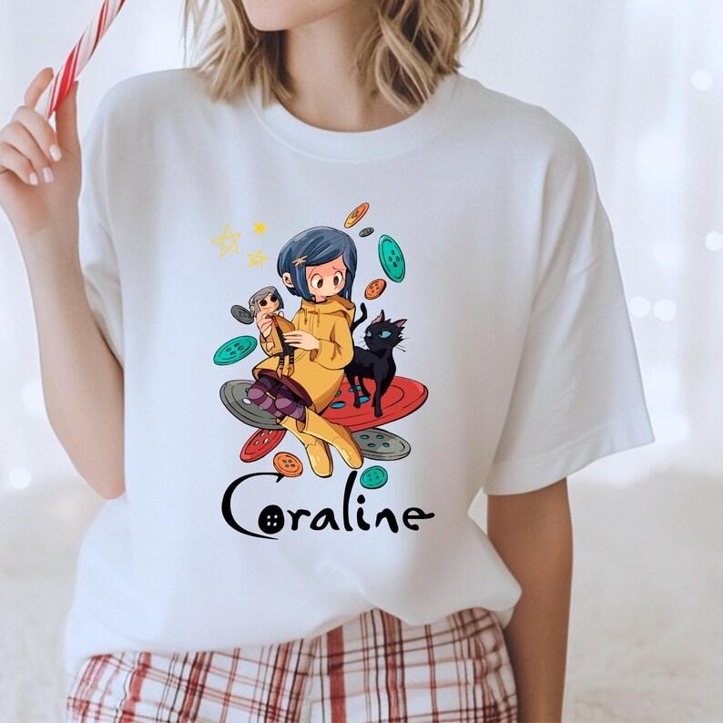 Coraline Movie Shirt, Yellow Raincoat Tshirt, Coraline Doll Sweatshirt, Vintage Minimalist Hoodie, Birthday Gifts for Her...