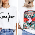 Coraline Tshirt, Spooky Movie Halloween Shirt, Spooky Coraline Doll Tee, Scary Creepy Shirt, Unisex Short Sleeve Tee...