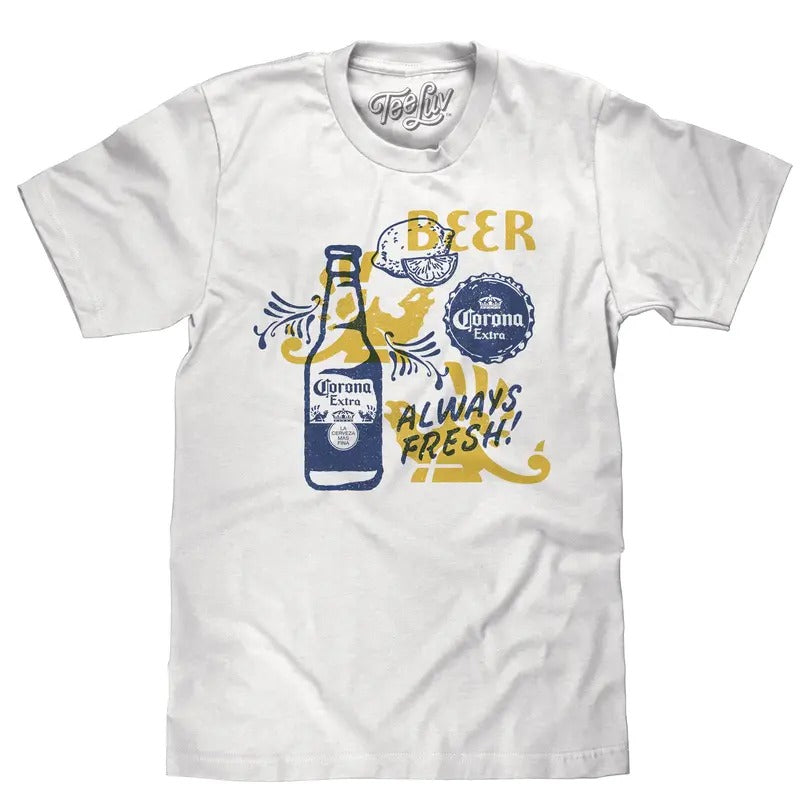 Corona Extra Always Fresh T-Shirt - White Hoodie, Sweatshirt | GrindPrints.com