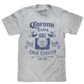 Corona Extra Cold Cerveza Crown Logo T-Shirt - Athletic Gray Heather Hoodie, Sweatshirt | GrindPrints.com