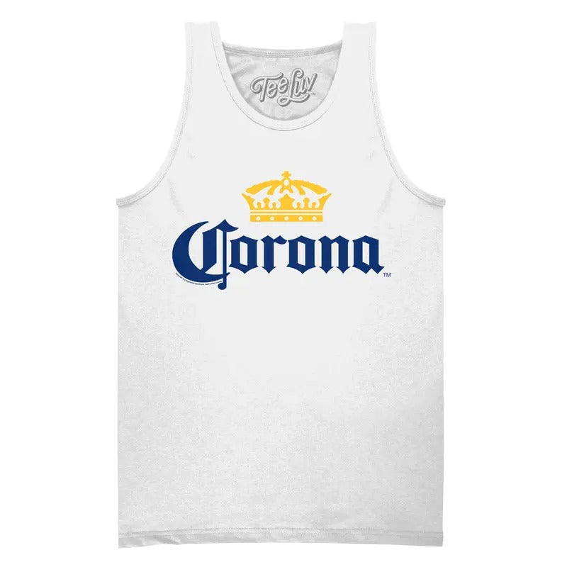 Corona Logo Tank Top - White T-Shirts, Hoodie, Sweatshirt | GrindPrints.com