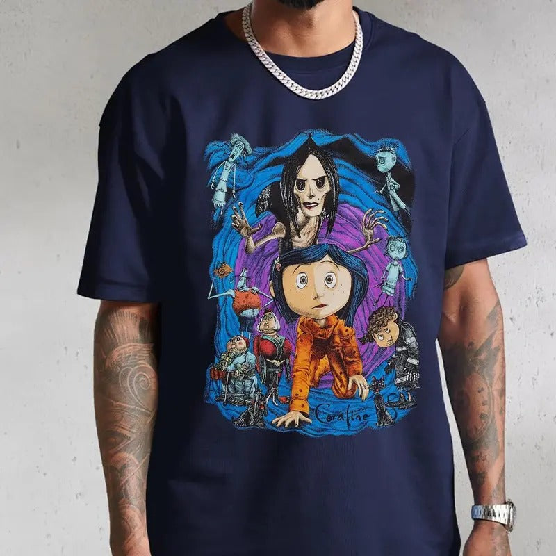 Corraline In Another Place Shirt, Horror Corraline movies, Horror Character Shirt, Halloween Crewneck Sweatshirt Hoodie
