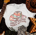 Cosmic Cowgirl T-shirt Boots Cowboy Tshirt Cowgirl Country Tee Cosmic Country T-shirt Cowgirl Cosmic Tee Casual Fabric...