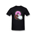 Cotton Graphic T-Shirt, Crew Neck, Short Sleeve, Regular Fit, Knit Fabric, 100% Cotton, with Pink Donut Print, for Men...
