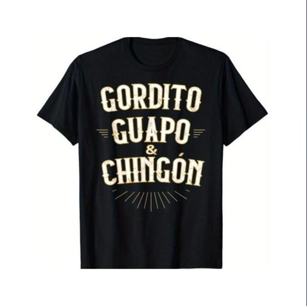 Cotton Short Sleeve T-Shirt Chubby, Handsome and Awesome - Funny Mexican sweatshirt Hoodie | GrindPrints.com