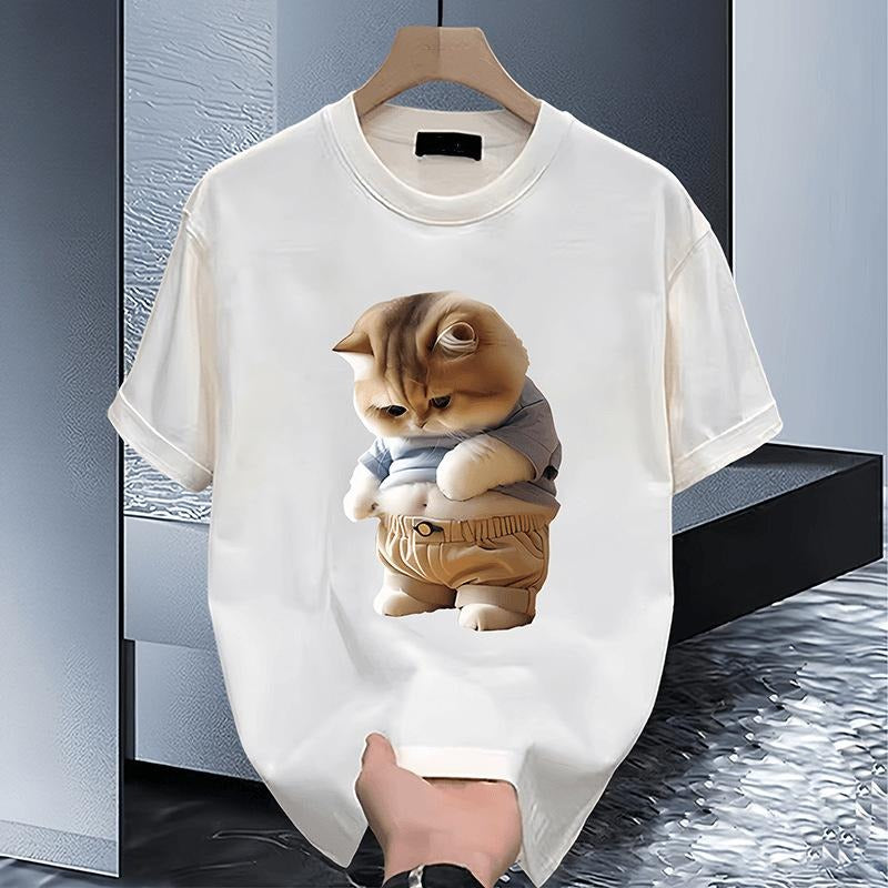 Cotton T-shirt Men's and Women's Same Style Summer Trendy Loose All-Match Couple Short Sleeve Hoodie, Sweatshirt