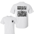 Cougar 2 Sided Shirt Custom Year Gen X T-Shirt, Bigthree Apparel - Black - white Graphic Design for Men and Women