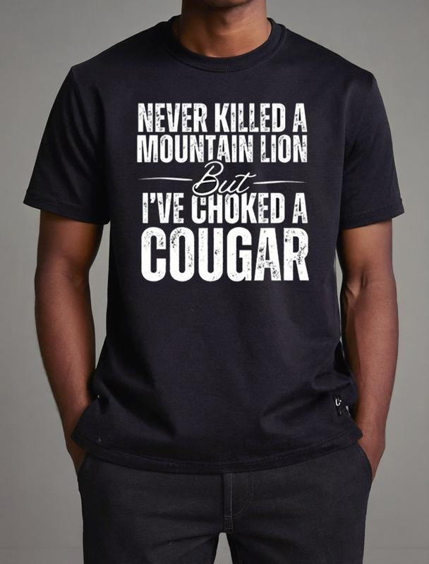Cougar Shirt by Gildan Soft Style Tee - Bigthree Apparel - Black - white Graphic Design for Men and Women