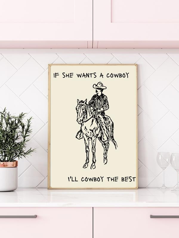 Country Lyrics Wall Art, Cowboy Revival Lyrics Art, Coastal Cowgirl Poster, Zach Fan Merch, Pink Western Wall Art,...