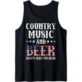 Country Music And Beer That's Why I'm Here Patriotic Tank Top T-Shirts, Hoodie, Sweatshirt | GrindPrints.com
