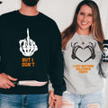 Couples Halloween Sweatshirt, I Love Matching, But I Don't Hoodie, Skeleton Hands Wife And Husband Sweater, Spooky Season...