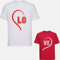 Couples Matching LOVE Hearts T-Shirt Love Valentine's Day Lovers Unisex Tee Top Hoodie, Sweatshirt | GrindPrints.com