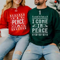 Couples Ugly Christmas Sweatshirt , I Come In Peace Couples Funny Matching Ugly Christmas Sweater, Ugly Christmas Party...