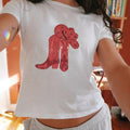 Cowboy Boots Baby Tee, Y2k Baby Tee, Downtown Girl aesthetic, 90s Baby Tee Collar Fit Hoodie, Sweatshirt | GrindPrints.com