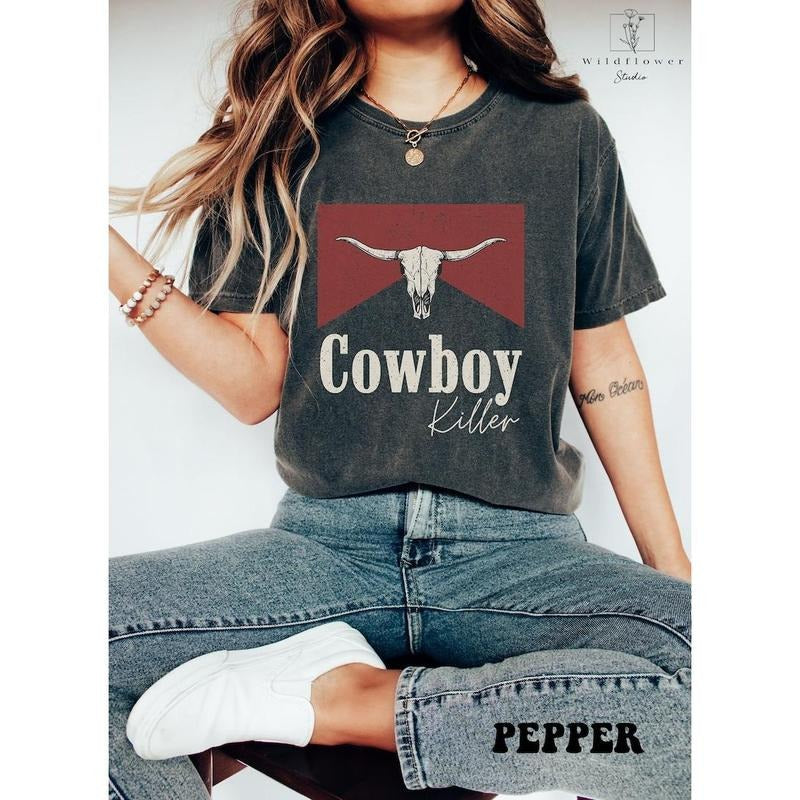 Cowboy Killer Shirt, Rodeo Shirt, Western Graphic Tee, Oversized Graphic, gift for woman, man  T-shirt, sweater  Hoodie...