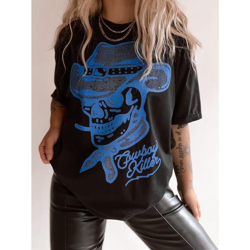 Cowboy Killer Tee, Western grunge graphic tee, trendy cowboy shirt, tee Hoodie, Sweatshirt | GrindPrints.com