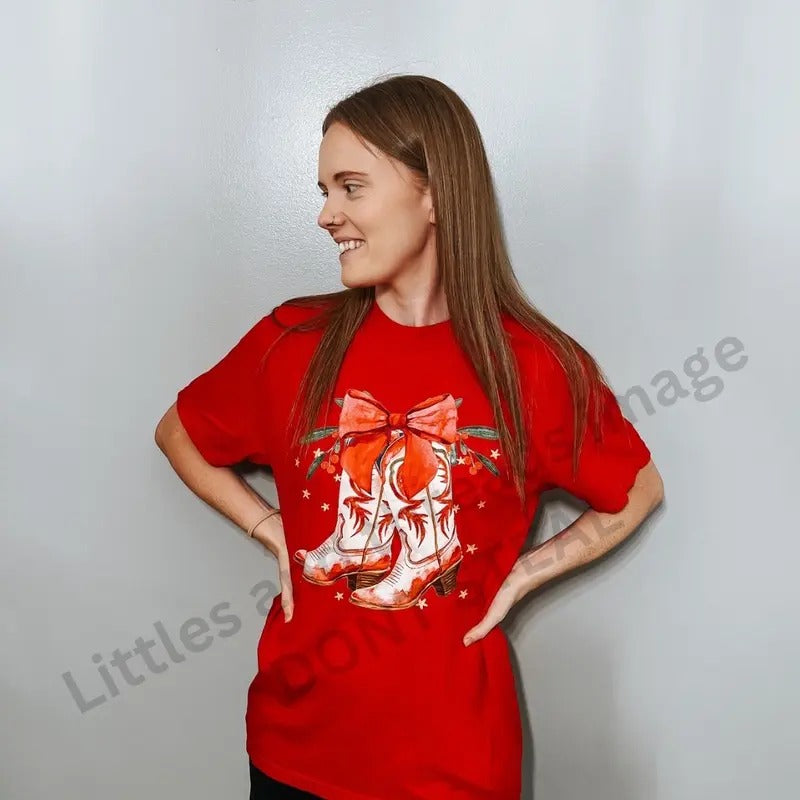 Cowgirl Christmas Tshirt Hoodie, Sweatshirt | GrindPrints.com