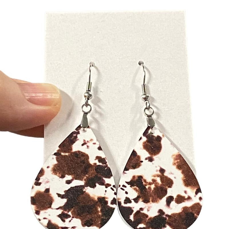 Cowhide Print teardrop earrings T-Shirts, Hoodie, Sweatshirt | GrindPrints.com