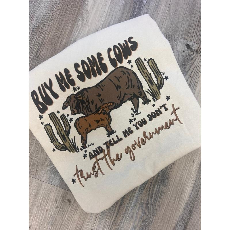 Cows And Government Graphic Top T-Shirts, Hoodie, Sweatshirt | GrindPrints.com