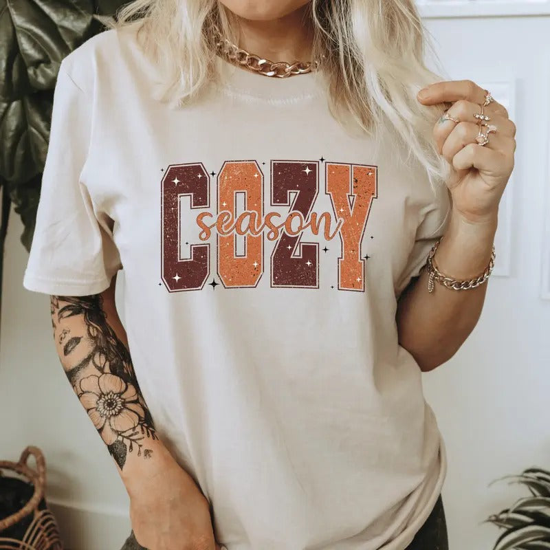 Cozy Season Fall Shirt. Relaxed Everyday Softstyle Unisex T-Shirt. Hoodie, Sweatshirt | GrindPrints.com