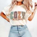 Cozy Season T-Shirt, Doodle Dots Thanksgiving T-Shirt, Fall Design,Autumn T-Shirt, Retro Fall Vibes T-Shirt, Pumpkin...