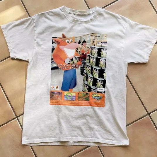 Crash Bandicoot Ad Campaign Vintage Gaming Unisex T-shirt, Y2k Shirt, Gift For Men Women Hoodie, Sweatshirt | GrindPrints.com