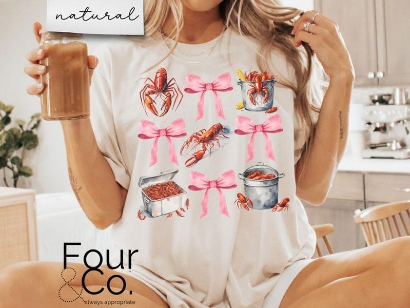 Crawfish Boil Shirt, Crawfish Shirt, Crawfish Coquette Shirt, Louisiana Coquette Shirt Hoodie, Sweatshirt | GrindPrints.com